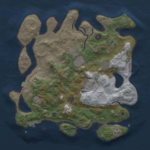 Thumbnail Rust Map: Procedural Map, Size: 3500, Seed: 186074872, 16 Monuments