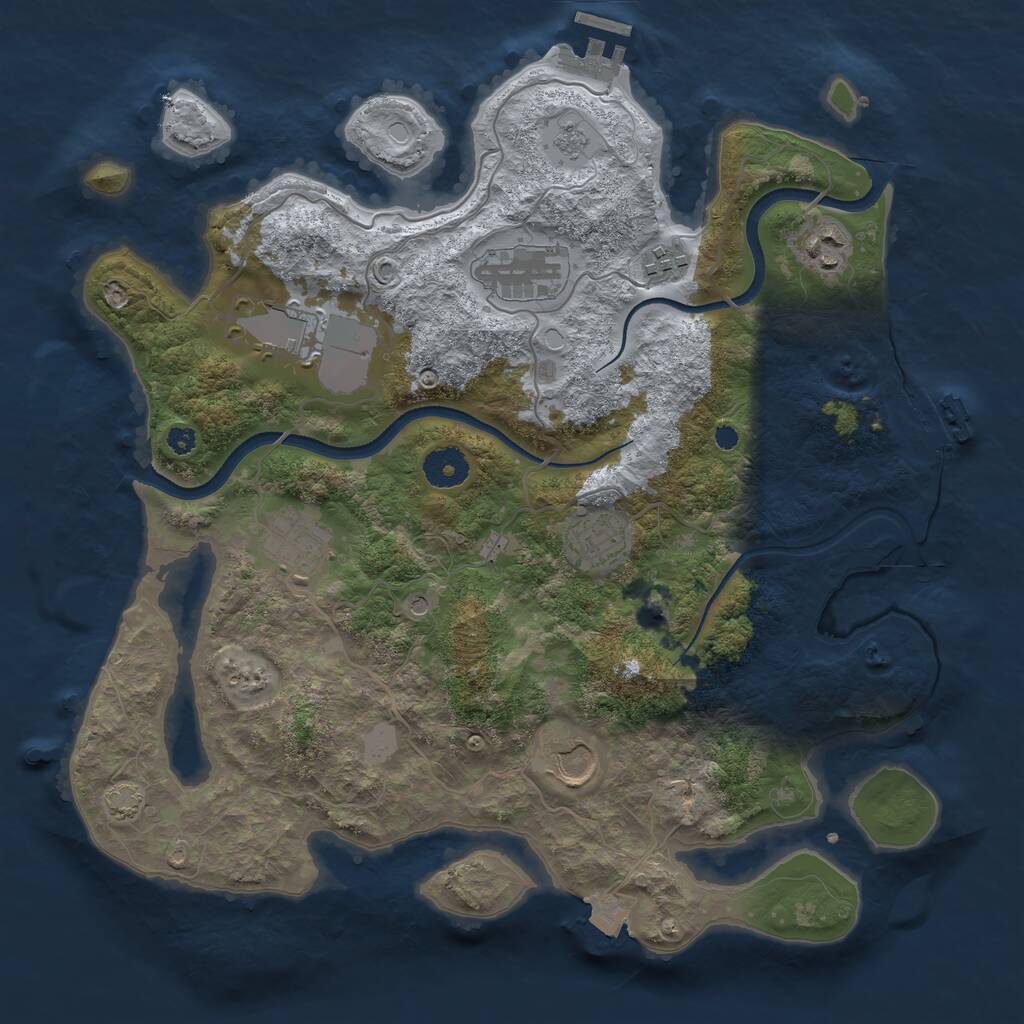 Rust Map: Procedural Map, Size: 3600, Seed: 13624, 13 Monuments