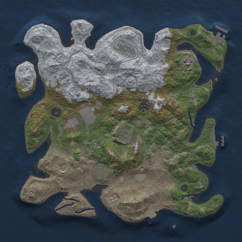 Rust Map: Procedural Map, Size: 3600, Seed: 168898413, 15 Monuments