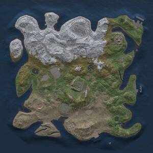 Thumbnail Rust Map: Procedural Map, Size: 3600, Seed: 168898413, 15 Monuments