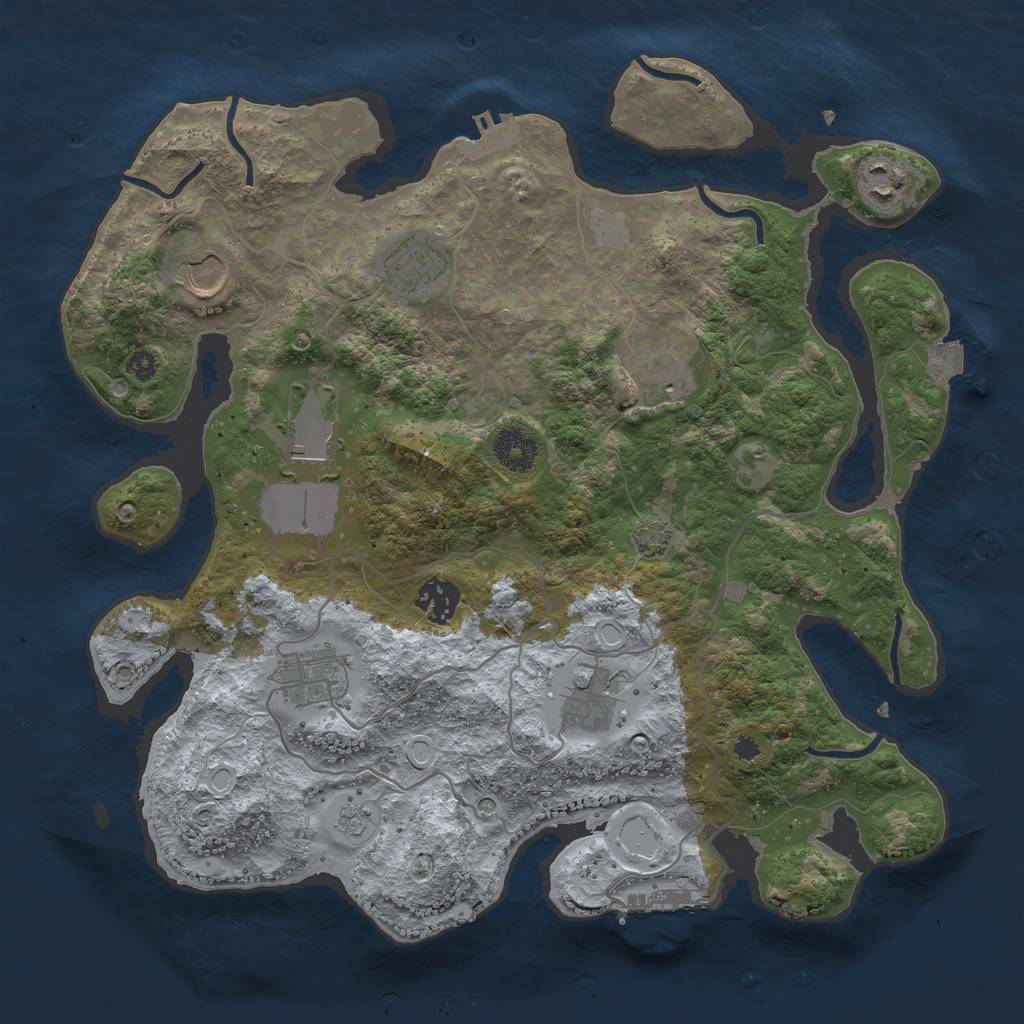Rust Map: Procedural Map, Size: 3500, Seed: 199405024, 16 Monuments