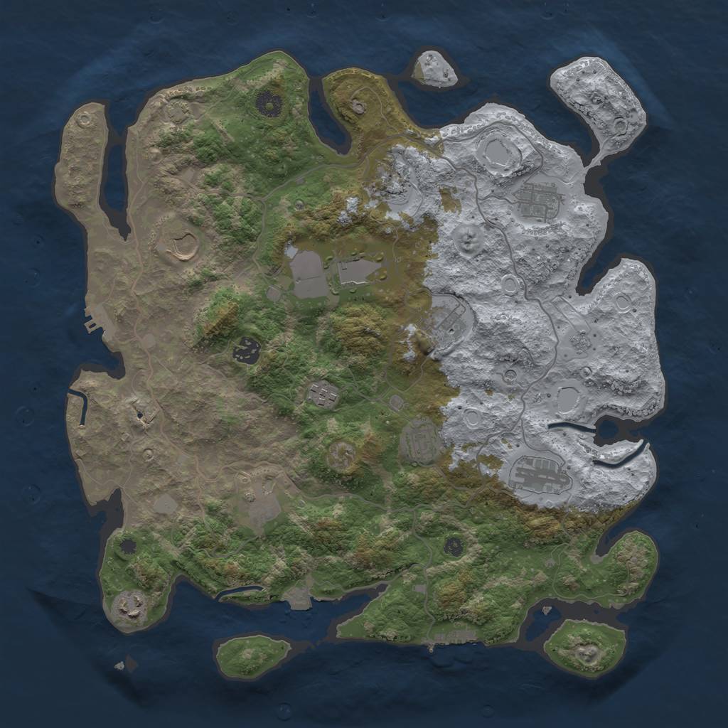 Rust Map: Procedural Map, Size: 4000, Seed: 1427087973, 19 Monuments