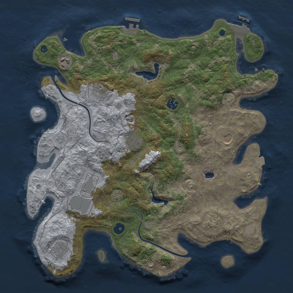 Rust Map: Procedural Map, Size: 4000, Seed: 650621298, 15 Monuments
