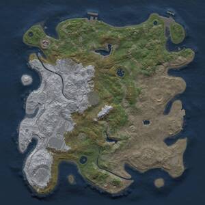 Thumbnail Rust Map: Procedural Map, Size: 4000, Seed: 650621298, 15 Monuments