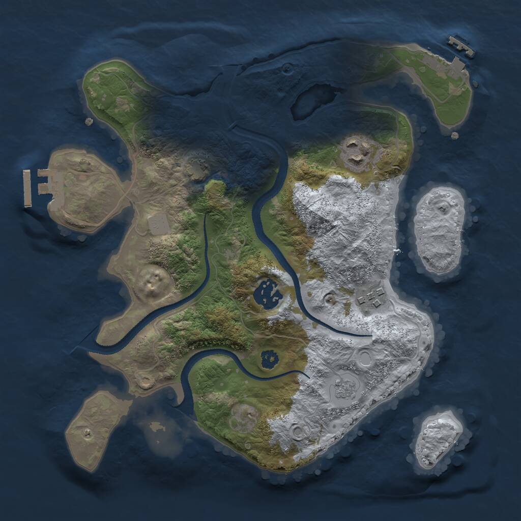 Rust Map: Procedural Map, Size: 2800, Seed: 864, 8 Monuments