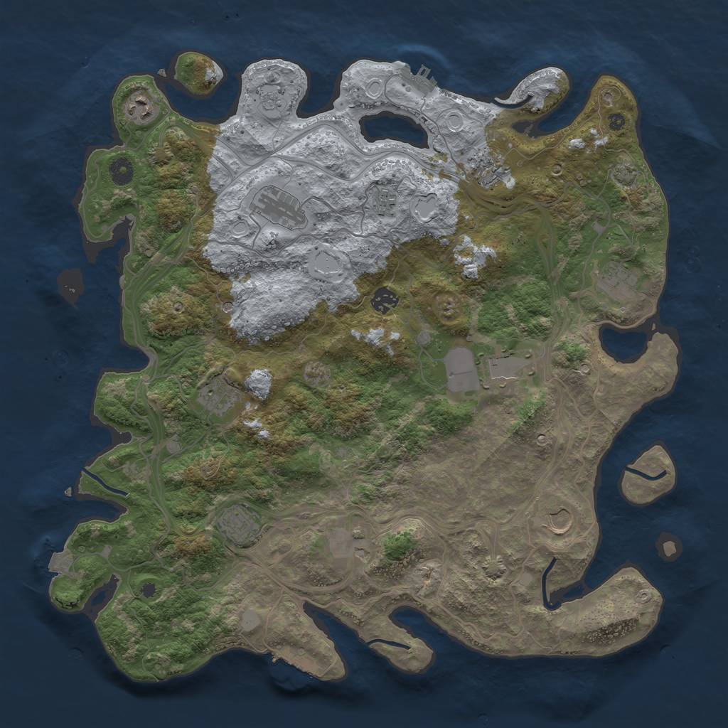 Rust Map: Procedural Map, Size: 4250, Seed: 1733, 19 Monuments