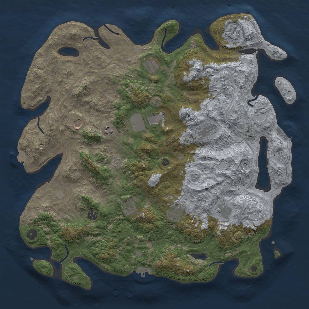 Rust Map: Procedural Map, Size: 4500, Seed: 1367881595, 19 Monuments