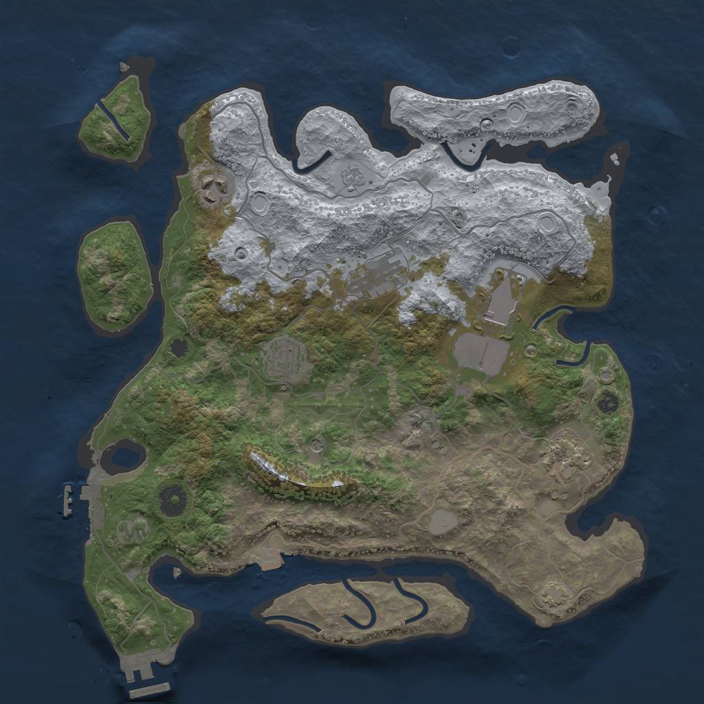 Rust Map: Procedural Map, Size: 3500, Seed: 356058388, 13 Monuments