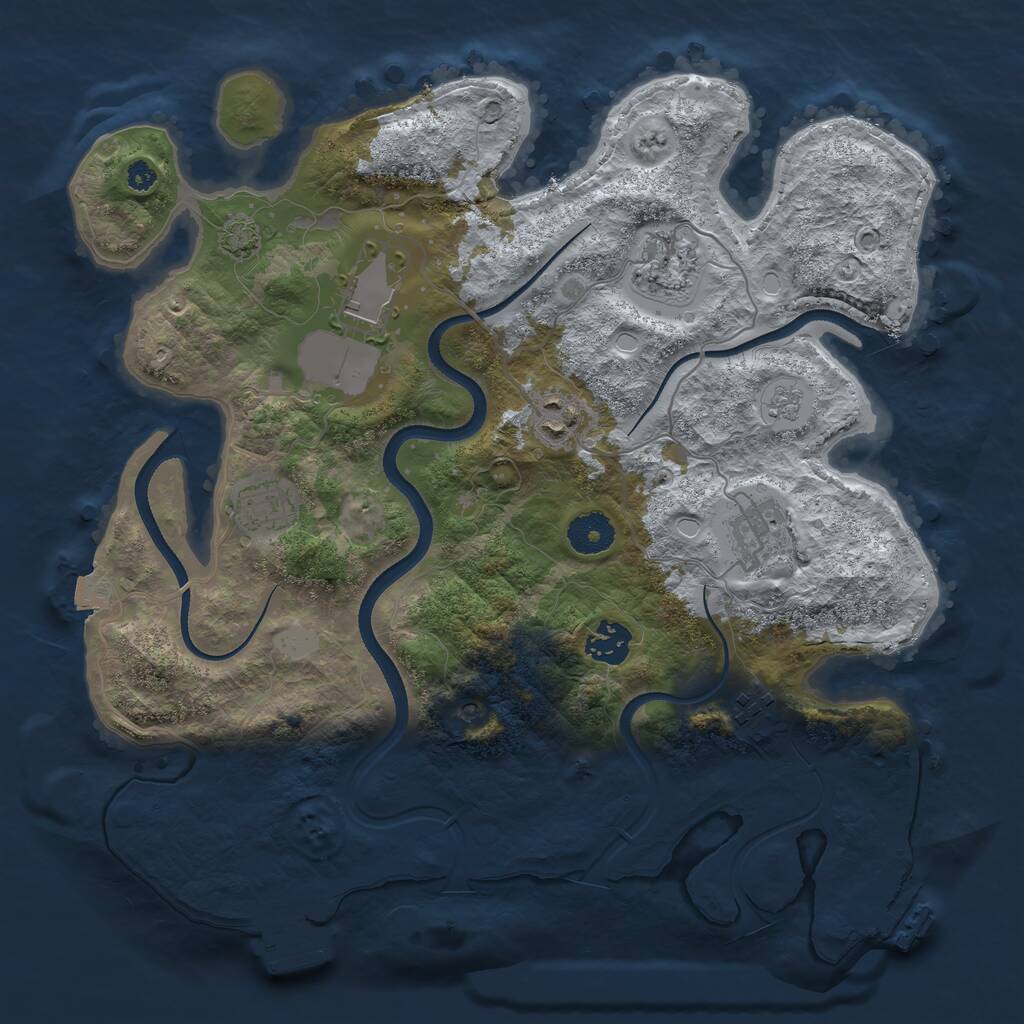 Rust Map: Procedural Map, Size: 3500, Seed: 630345906, 13 Monuments