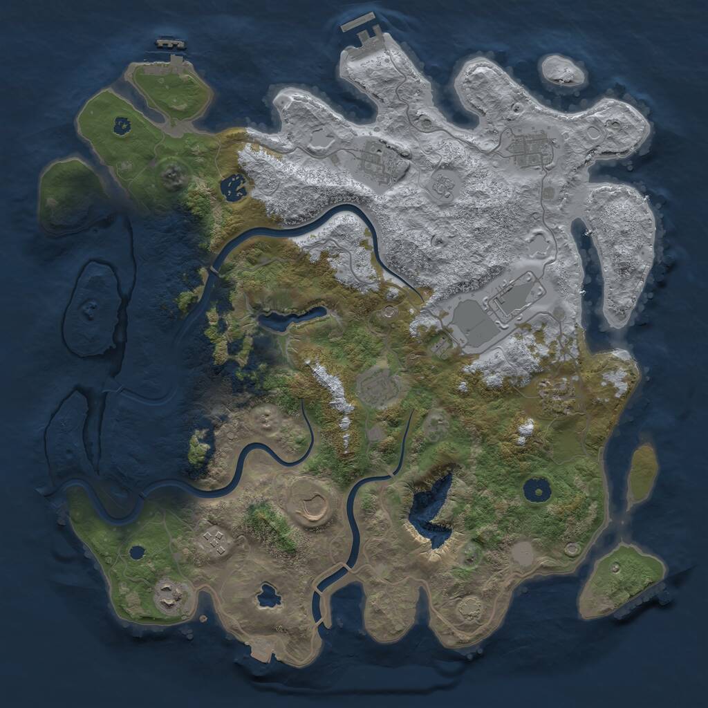 Rust Map: Procedural Map, Size: 4000, Seed: 2017710596, 15 Monuments