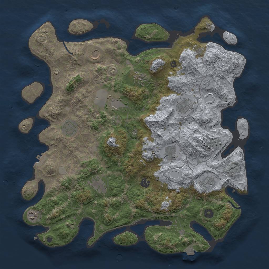 Rust Map: Procedural Map, Size: 4200, Seed: 19061987, 18 Monuments