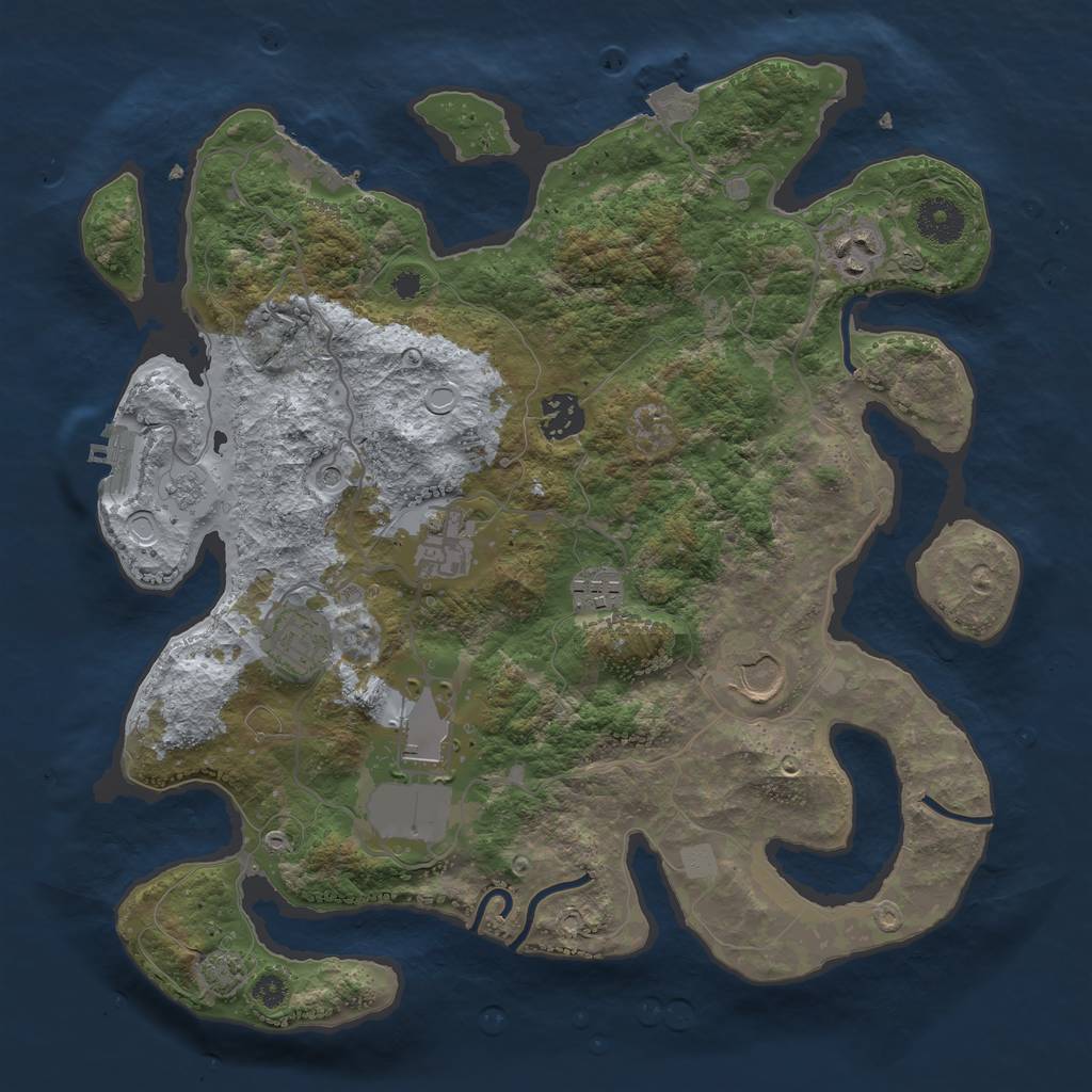 Rust Map: Procedural Map, Size: 3500, Seed: 1799759173, 15 Monuments