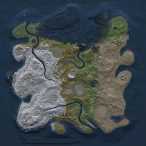 Thumbnail Rust Map: Procedural Map, Size: 3500, Seed: 1920963533, 14 Monuments