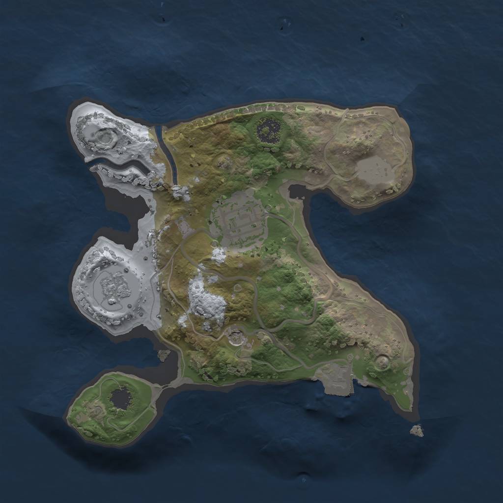 Rust Map: Procedural Map, Size: 2000, Seed: 1441241091, 6 Monuments