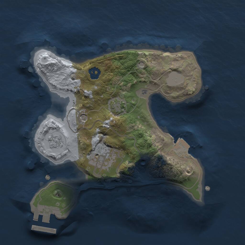 Rust Map: Procedural Map, Size: 2000, Seed: 1441241091, 6 Monuments