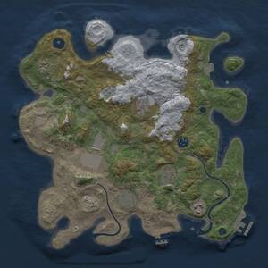 Thumbnail Rust Map: Procedural Map, Size: 3500, Seed: 1415860316, 14 Monuments