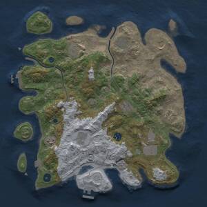 Thumbnail Rust Map: Procedural Map, Size: 3750, Seed: 755427679, 16 Monuments