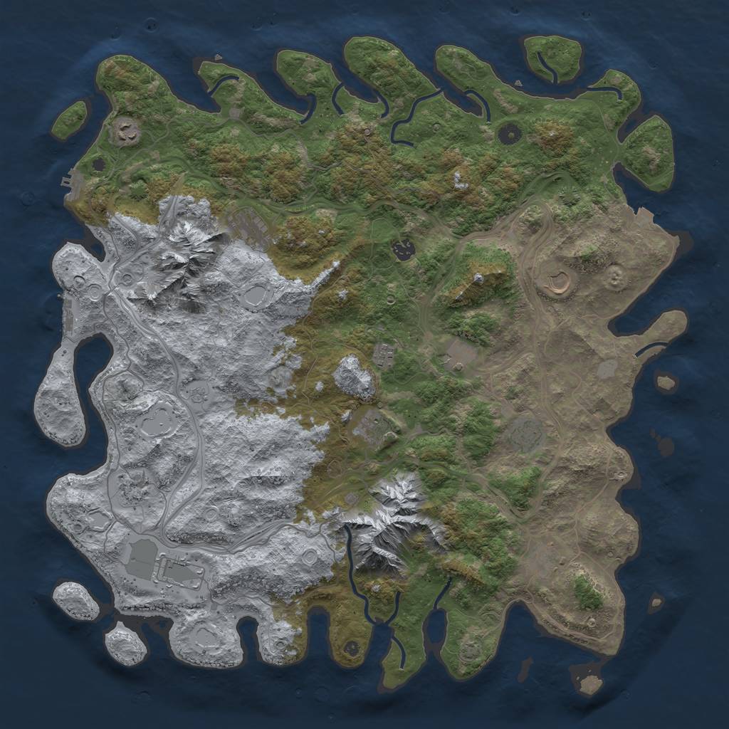 Rust Map: Procedural Map, Size: 5000, Seed: 830276881, 19 Monuments