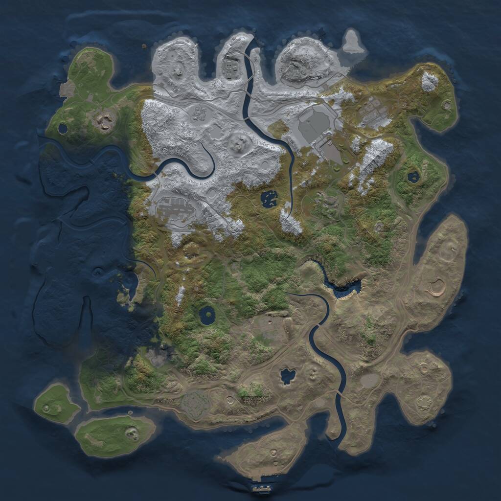 Rust Map: Procedural Map, Size: 4250, Seed: 916748600, 17 Monuments