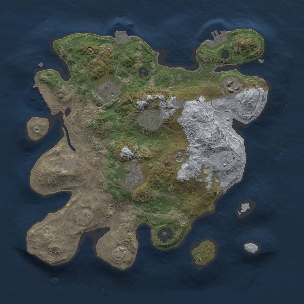 Rust Map: Procedural Map, Size: 3000, Seed: 8692014, 12 Monuments