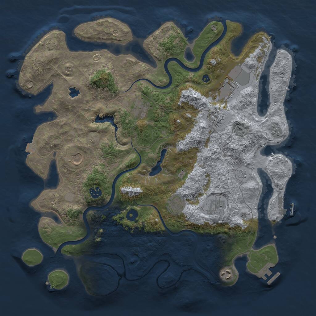 Rust Map: Procedural Map, Size: 4000, Seed: 968836555, 15 Monuments