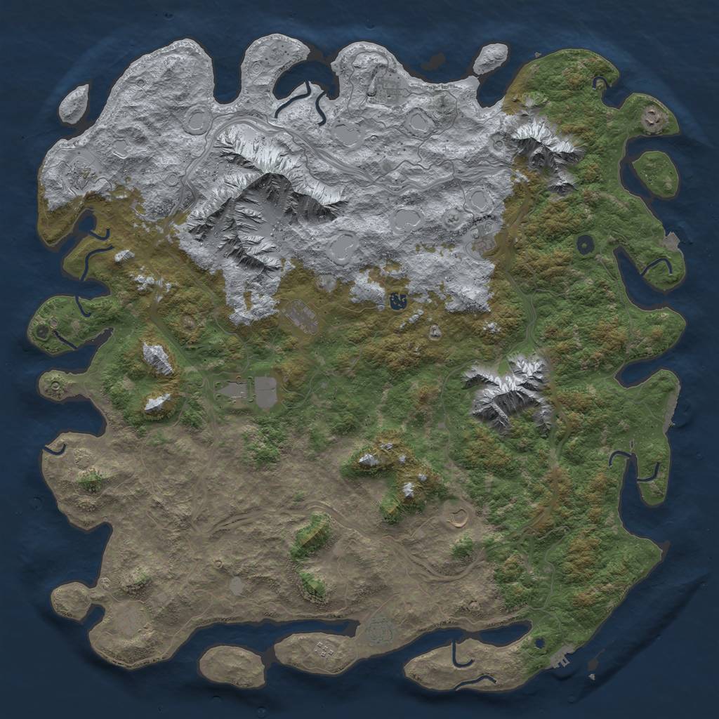 Rust Map: Procedural Map, Size: 6000, Seed: 1287939664, 19 Monuments