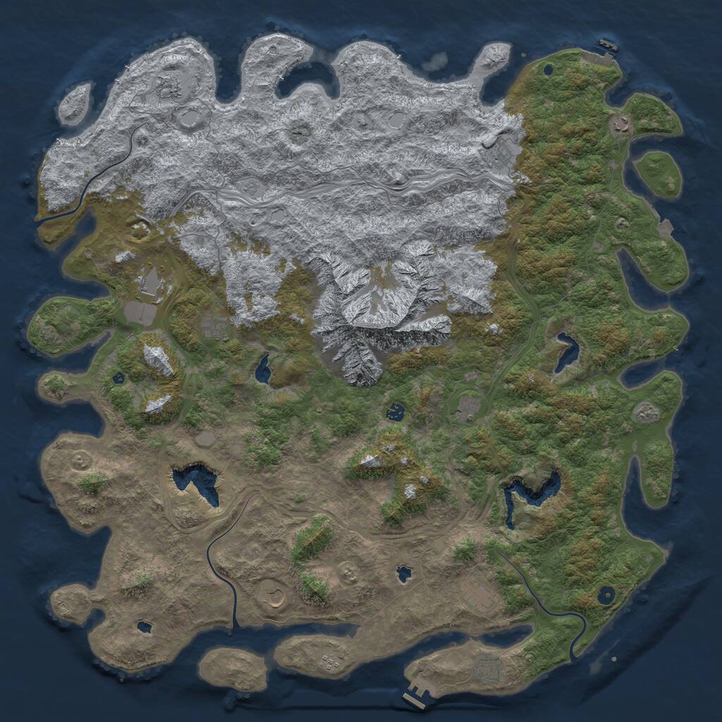Rust Map: Procedural Map, Size: 6000, Seed: 1287939664, 17 Monuments