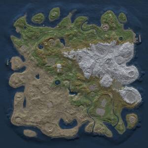 Thumbnail Rust Map: Procedural Map, Size: 4250, Seed: 1860128841, 17 Monuments