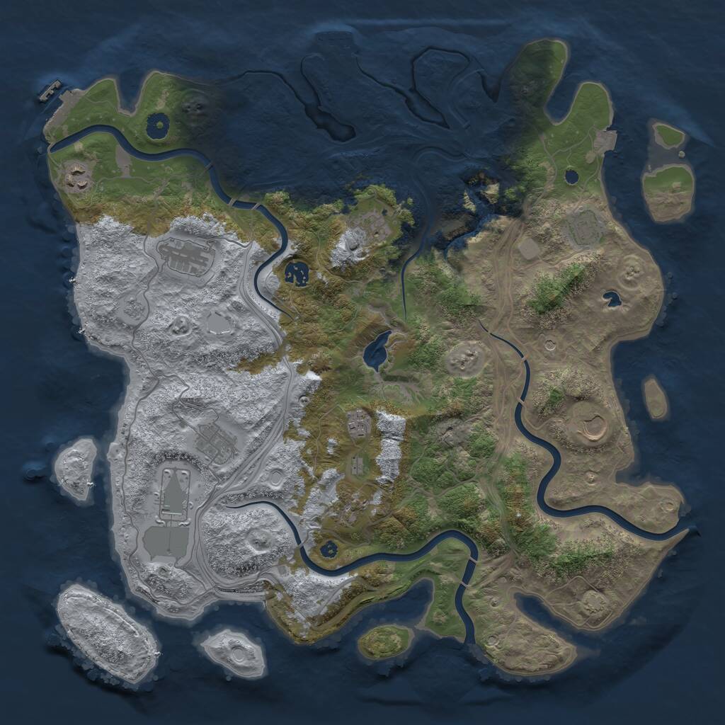 Rust Map: Procedural Map, Size: 4300, Seed: 1380402392, 16 Monuments