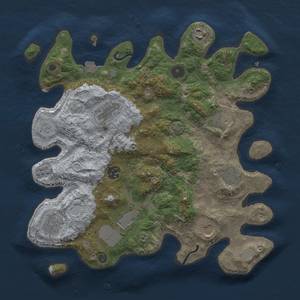 Thumbnail Rust Map: Procedural Map, Size: 3500, Seed: 1409481697, 15 Monuments