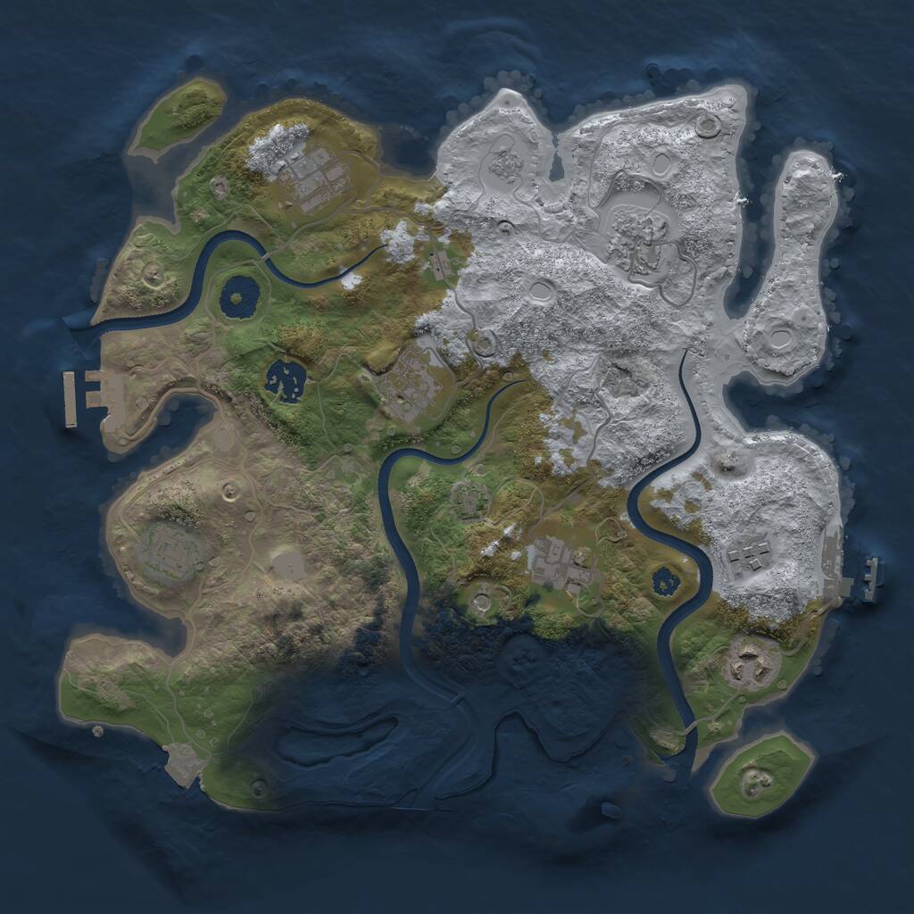 Rust Map: Procedural Map, Size: 3300, Seed: 86278022, 14 Monuments