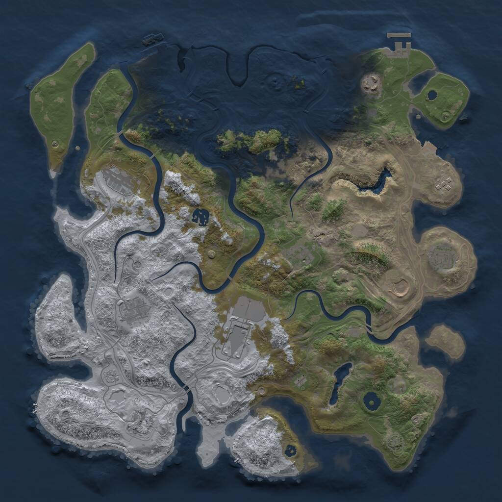 Rust Map: Procedural Map, Size: 4250, Seed: 862689528, 17 Monuments
