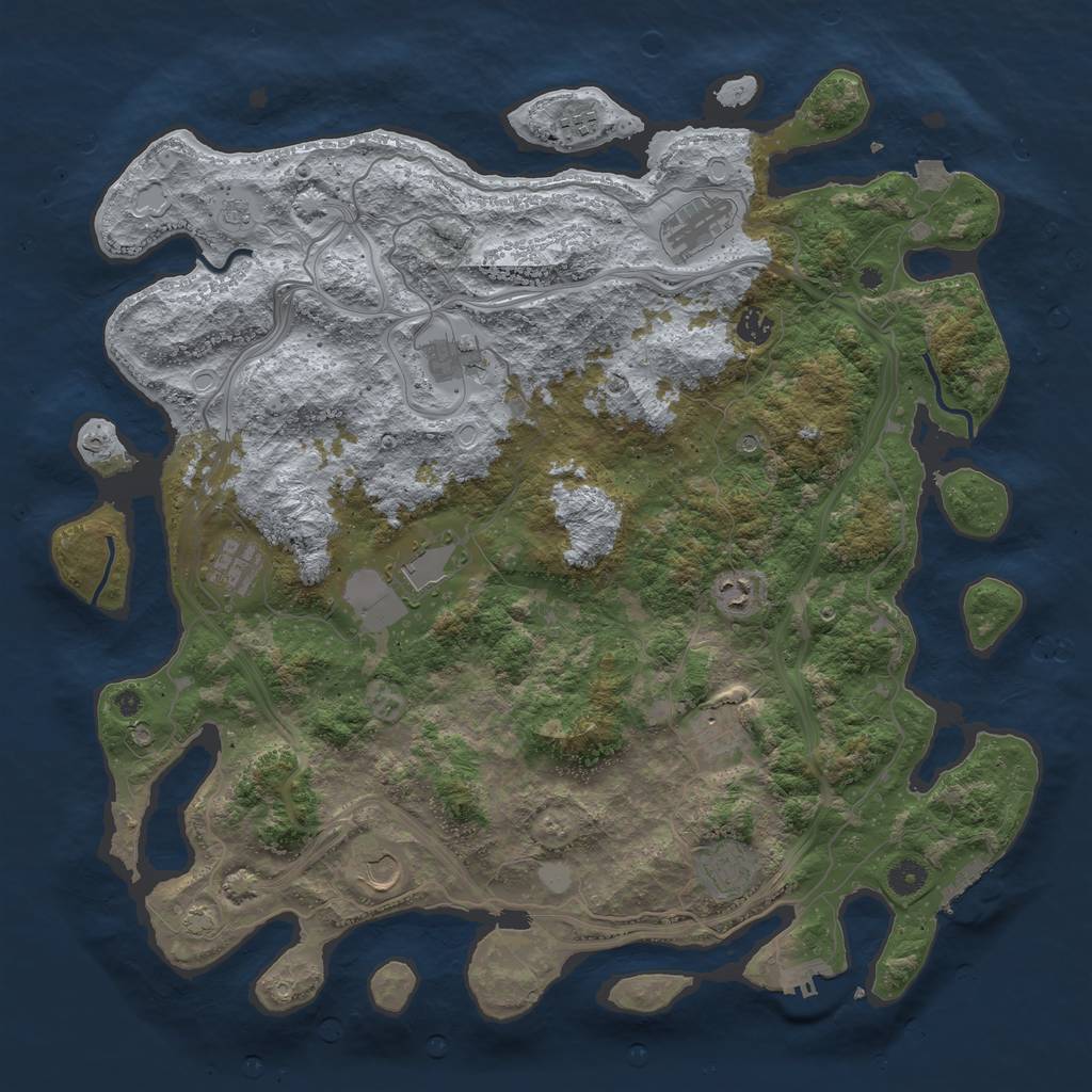 Rust Map: Procedural Map, Size: 4500, Seed: 9568753, 18 Monuments