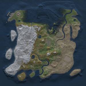 Thumbnail Rust Map: Procedural Map, Size: 3750, Seed: 69591594, 15 Monuments