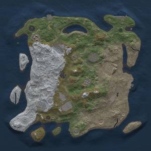 Thumbnail Rust Map: Procedural Map, Size: 3750, Seed: 69591594, 17 Monuments