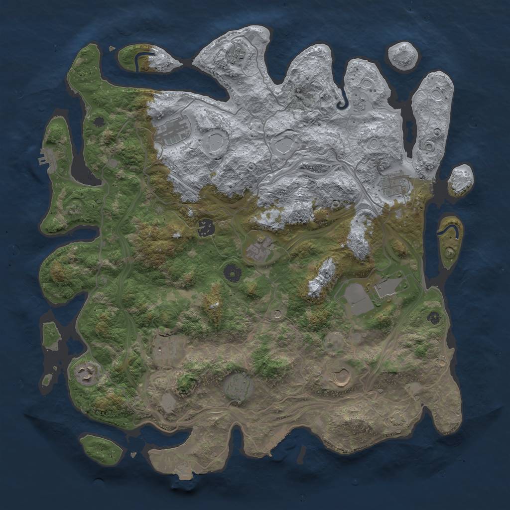 Rust Map: Procedural Map, Size: 4250, Seed: 66671990, 18 Monuments