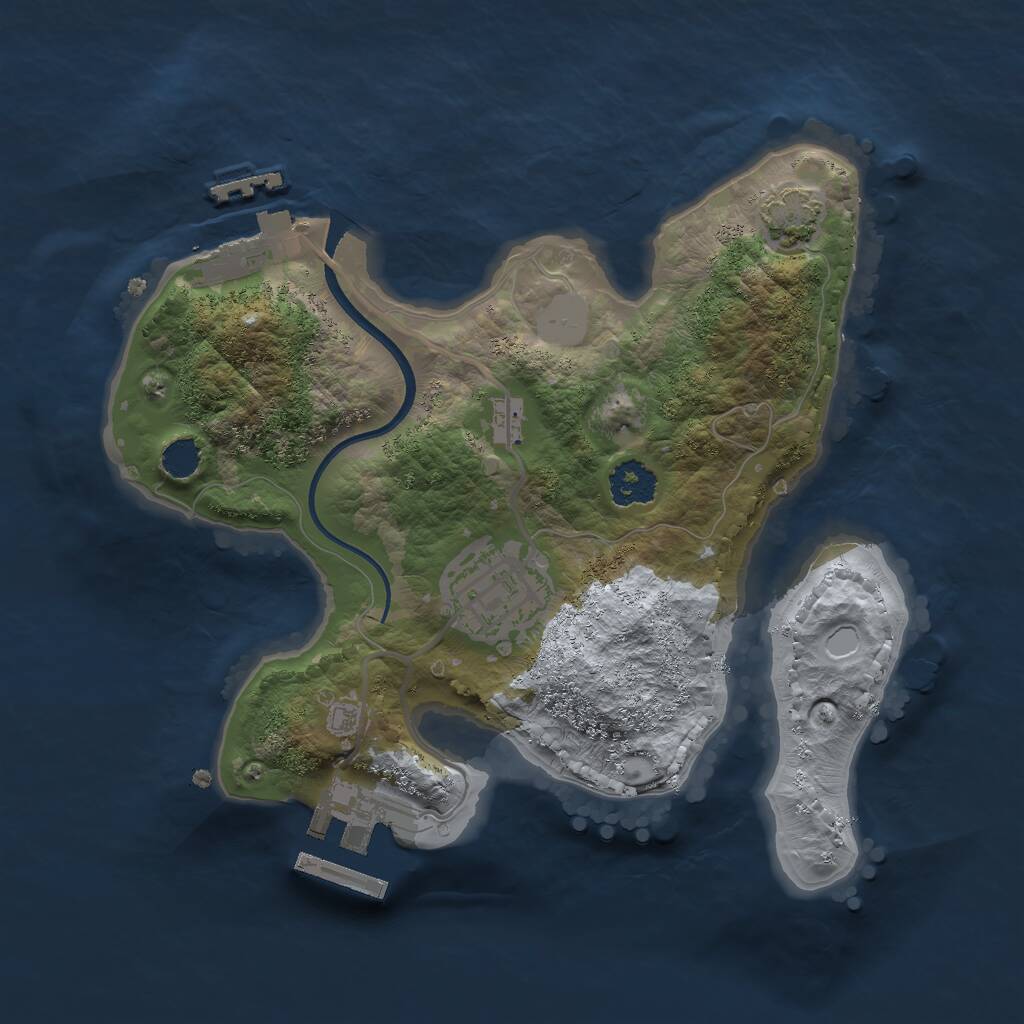 Rust Map: Procedural Map, Size: 2200, Seed: 51544874, 5 Monuments