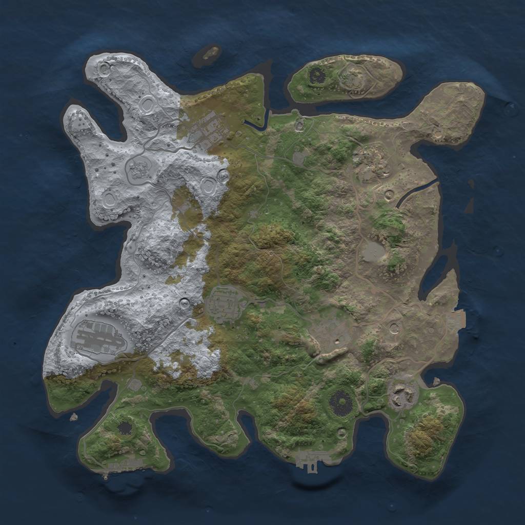 Rust Map: Procedural Map, Size: 3250, Seed: 12478569, 14 Monuments