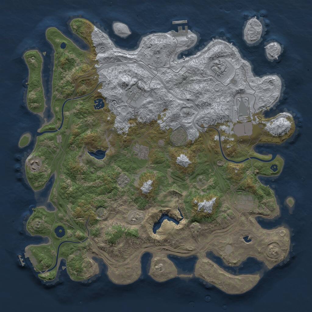 Rust Map: Procedural Map, Size: 4250, Seed: 2041032578, 15 Monuments