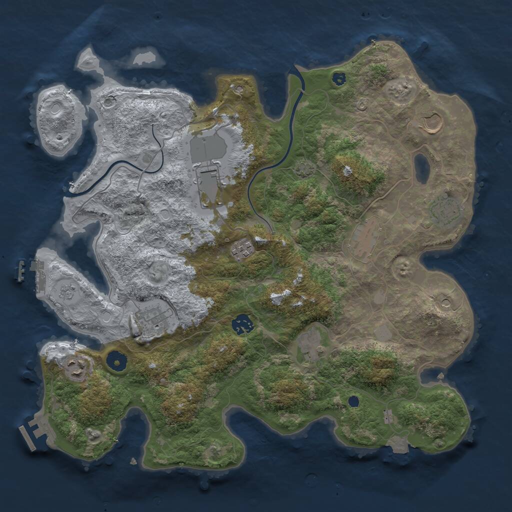 Rust Map: Procedural Map, Size: 3750, Seed: 928387, 15 Monuments