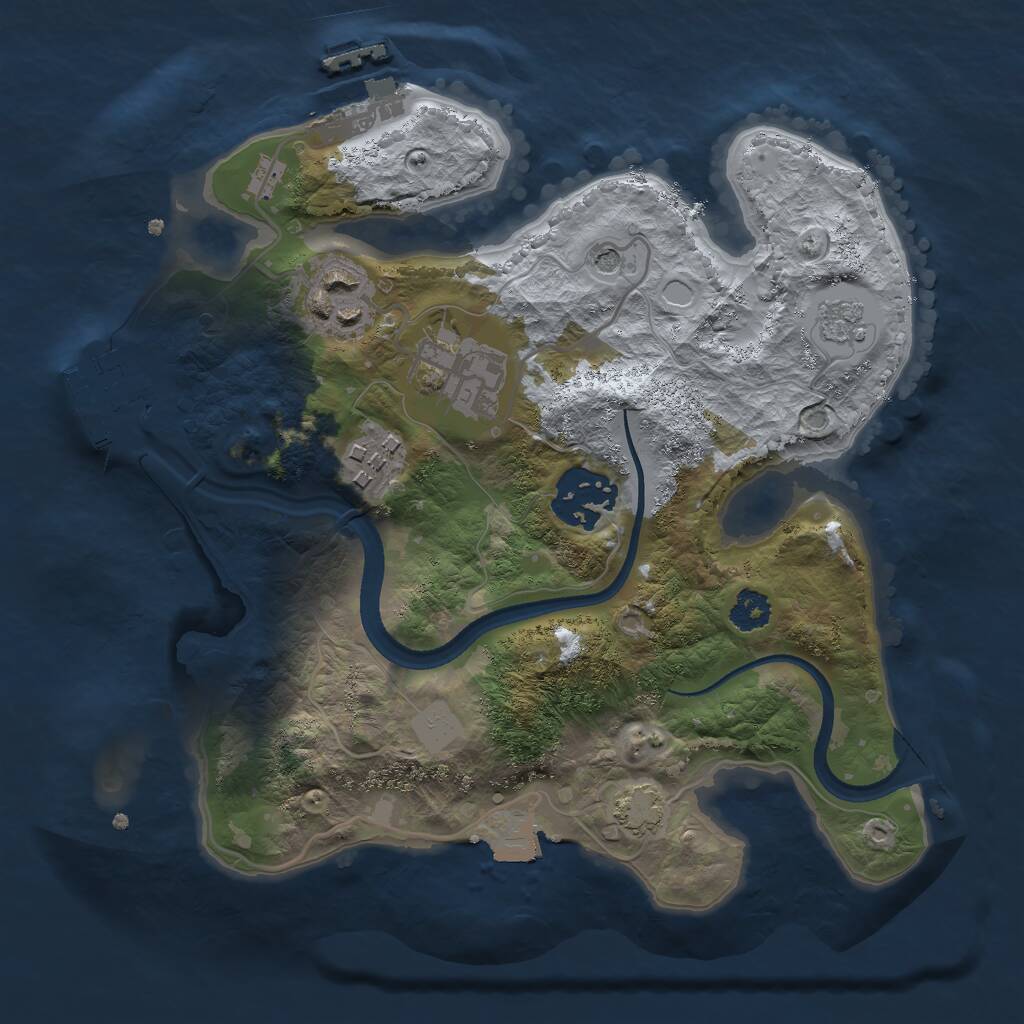 Rust Map: Procedural Map, Size: 2500, Seed: 1255, 10 Monuments