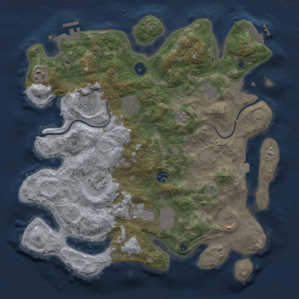 Rust Map: Procedural Map, Size: 3750, Seed: 8932456, 15 Monuments
