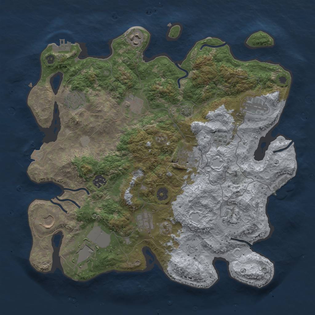 Rust Map: Procedural Map, Size: 3700, Seed: 20904988, 19 Monuments