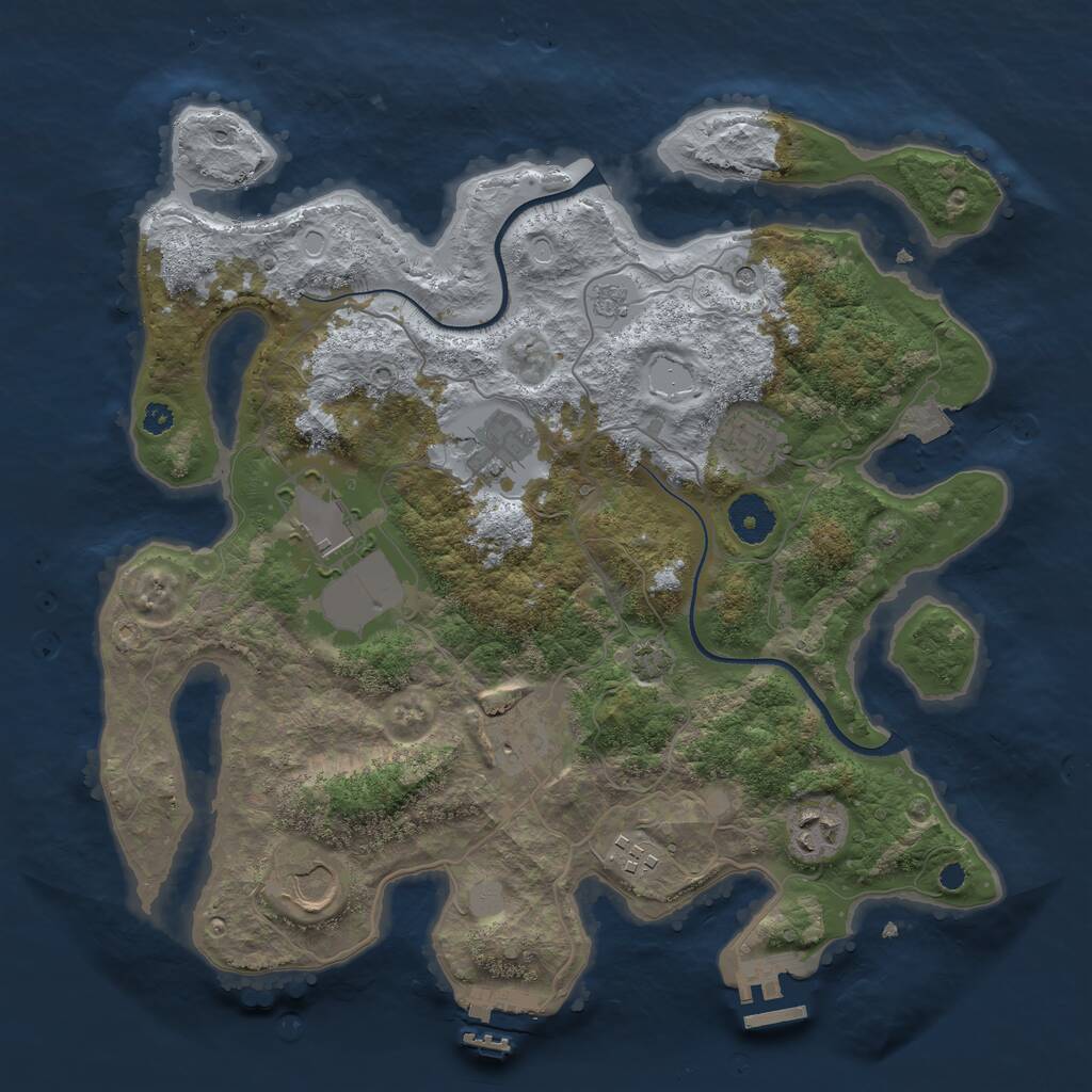 Rust Map: Procedural Map, Size: 3500, Seed: 88463, 13 Monuments