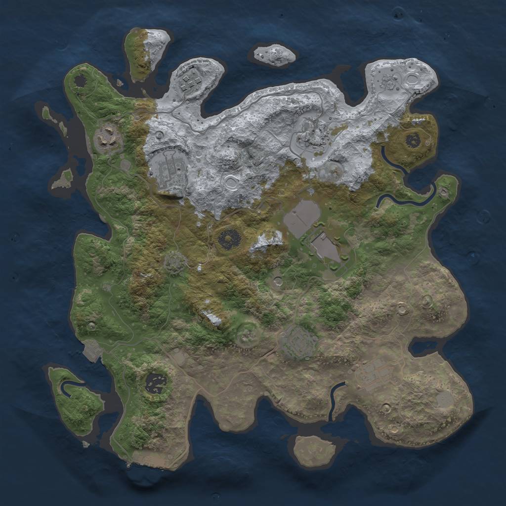 Rust Map: Procedural Map, Size: 3500, Seed: 998103, 15 Monuments