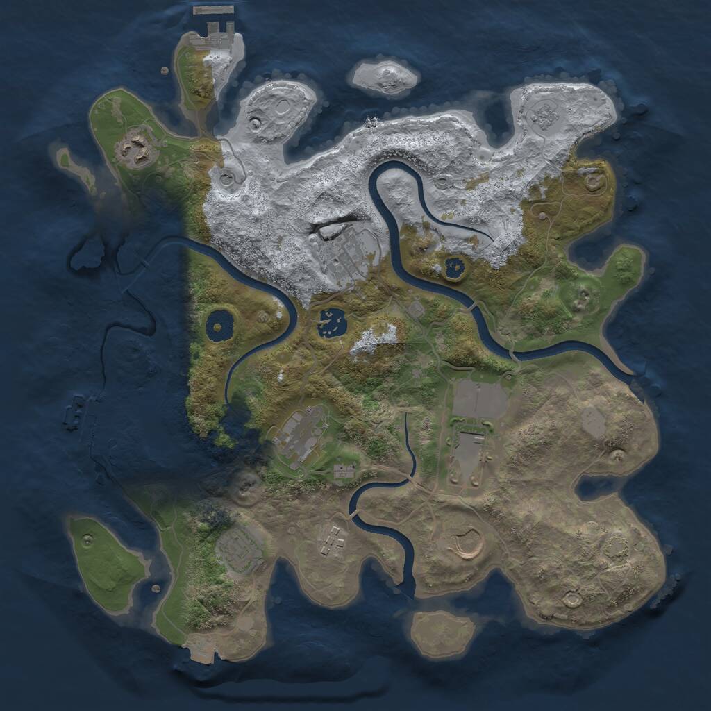 Rust Map: Procedural Map, Size: 3500, Seed: 998103, 14 Monuments