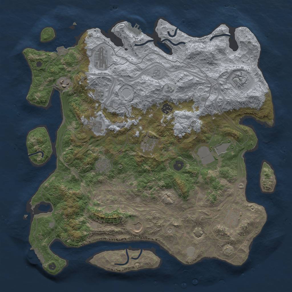 Rust Map: Procedural Map, Size: 4250, Seed: 356058388, 19 Monuments