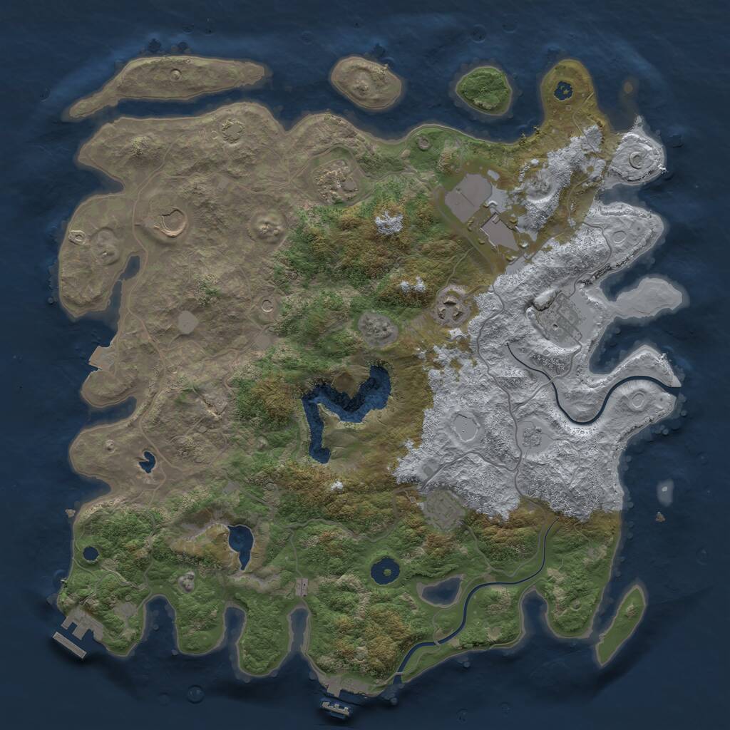 Rust Map: Procedural Map, Size: 4000, Seed: 785559504, 12 Monuments