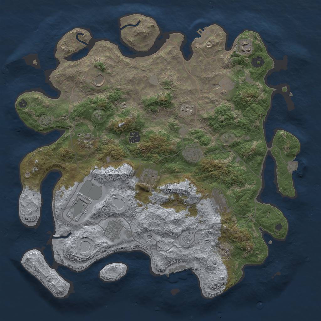 Rust Map: Procedural Map, Size: 4000, Seed: 963714582, 19 Monuments