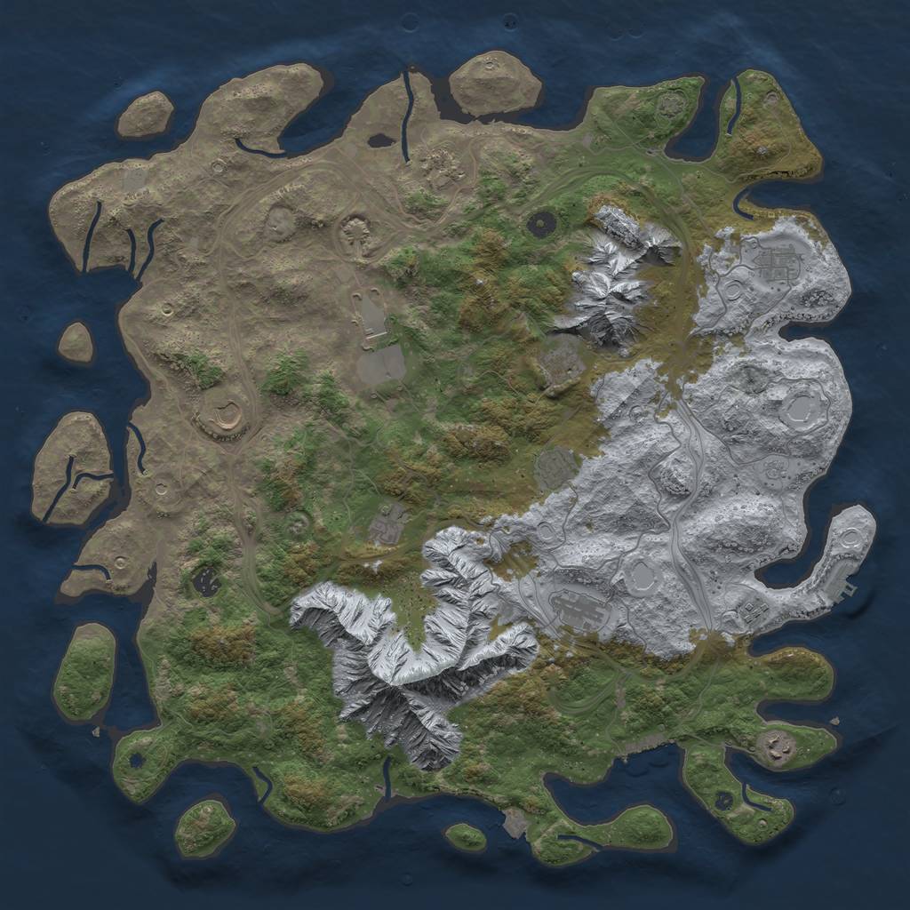 Rust Map: Procedural Map, Size: 5000, Seed: 1594782061, 19 Monuments